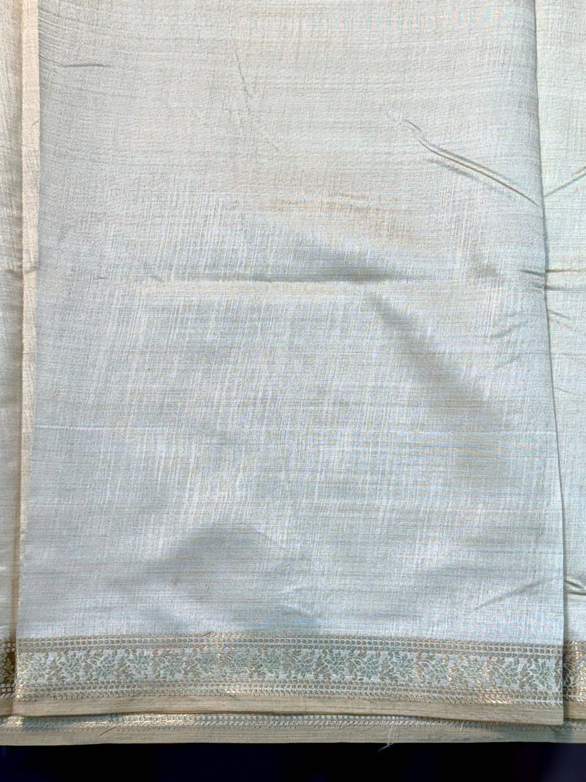 Classic Beige Saree With Gold Zari Border