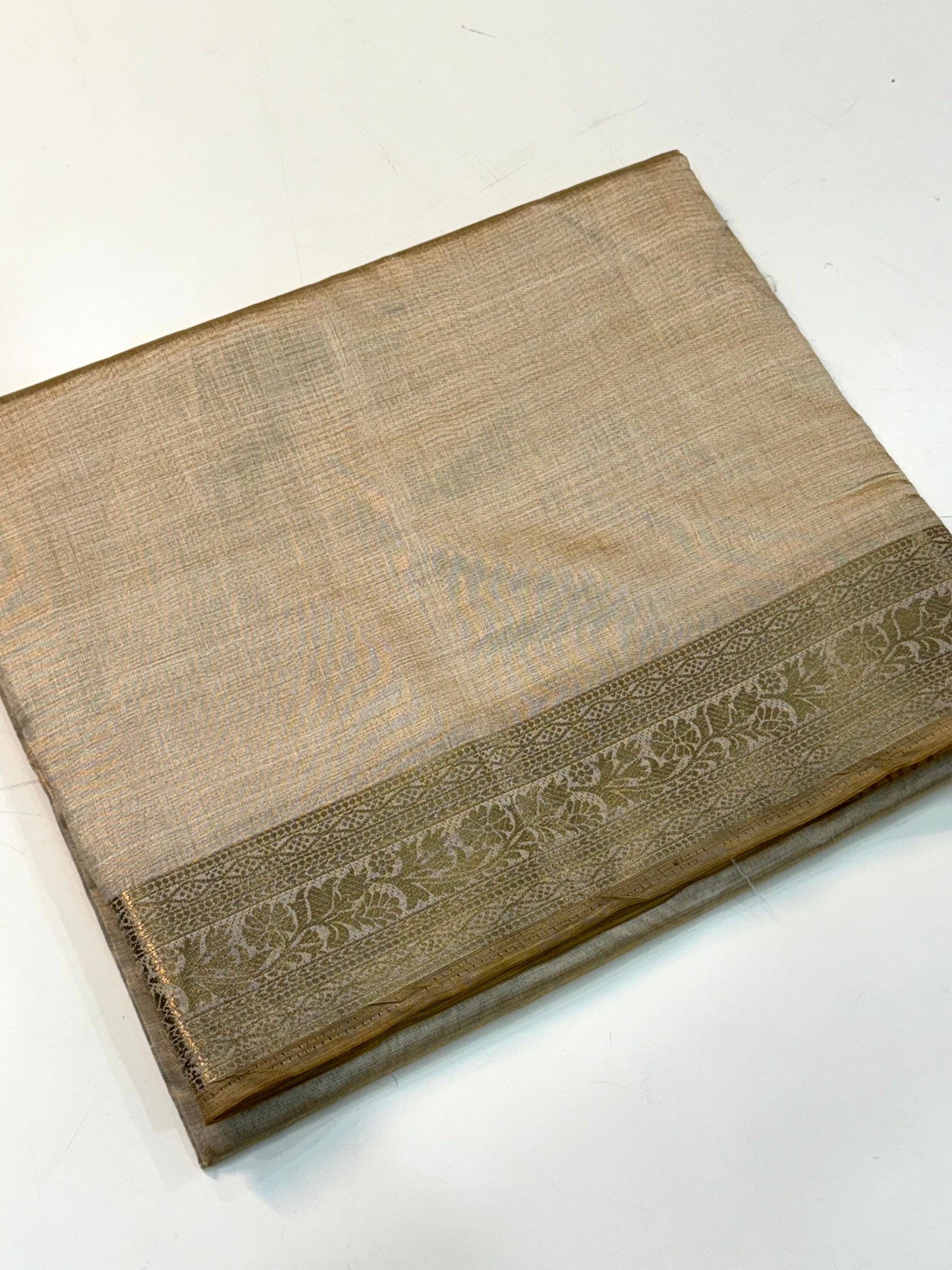 Graceful Beige Soft Tussar Saree