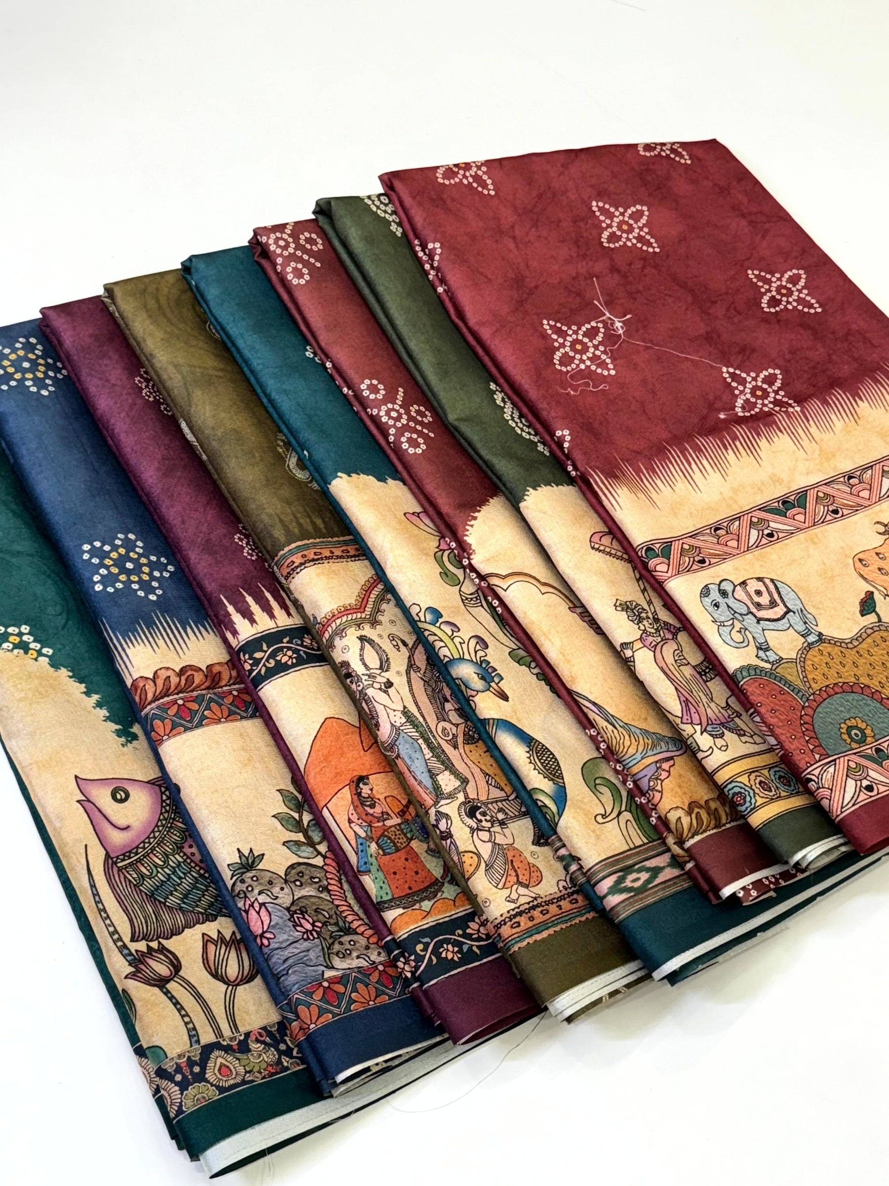 Elegant Semi Tussar Silk Kalamkari Saree