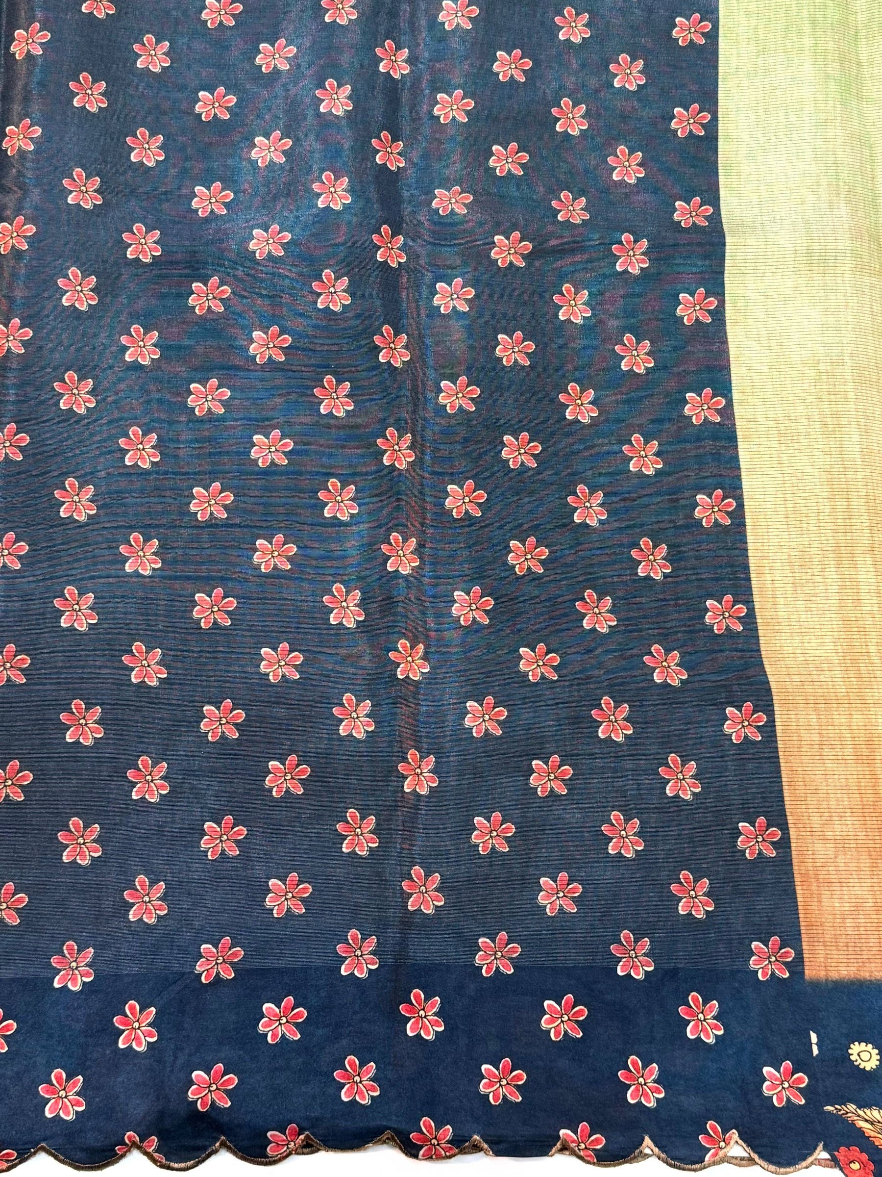 Opulent Pen Kalamkari Shibori Cutwork Saree