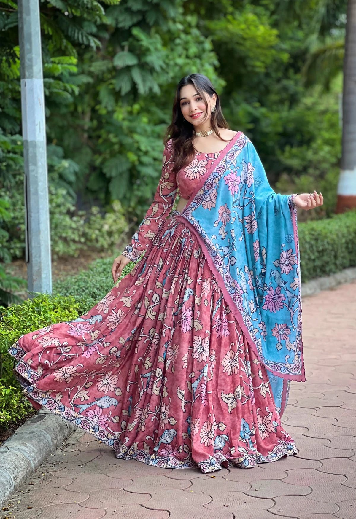 Tharini Kalamkari Lehenga Set