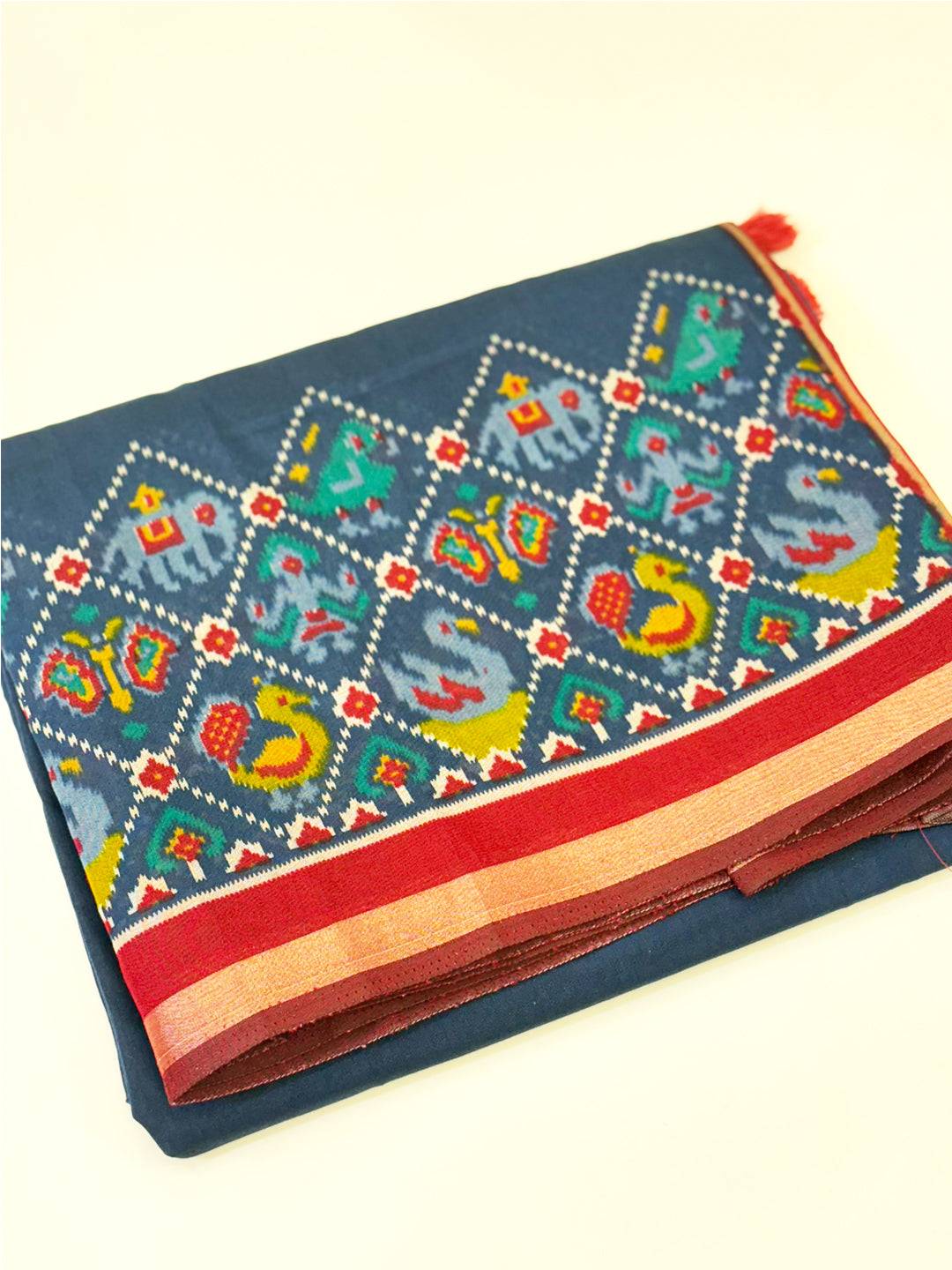 Navy Pochampally Mul Cotton Saree