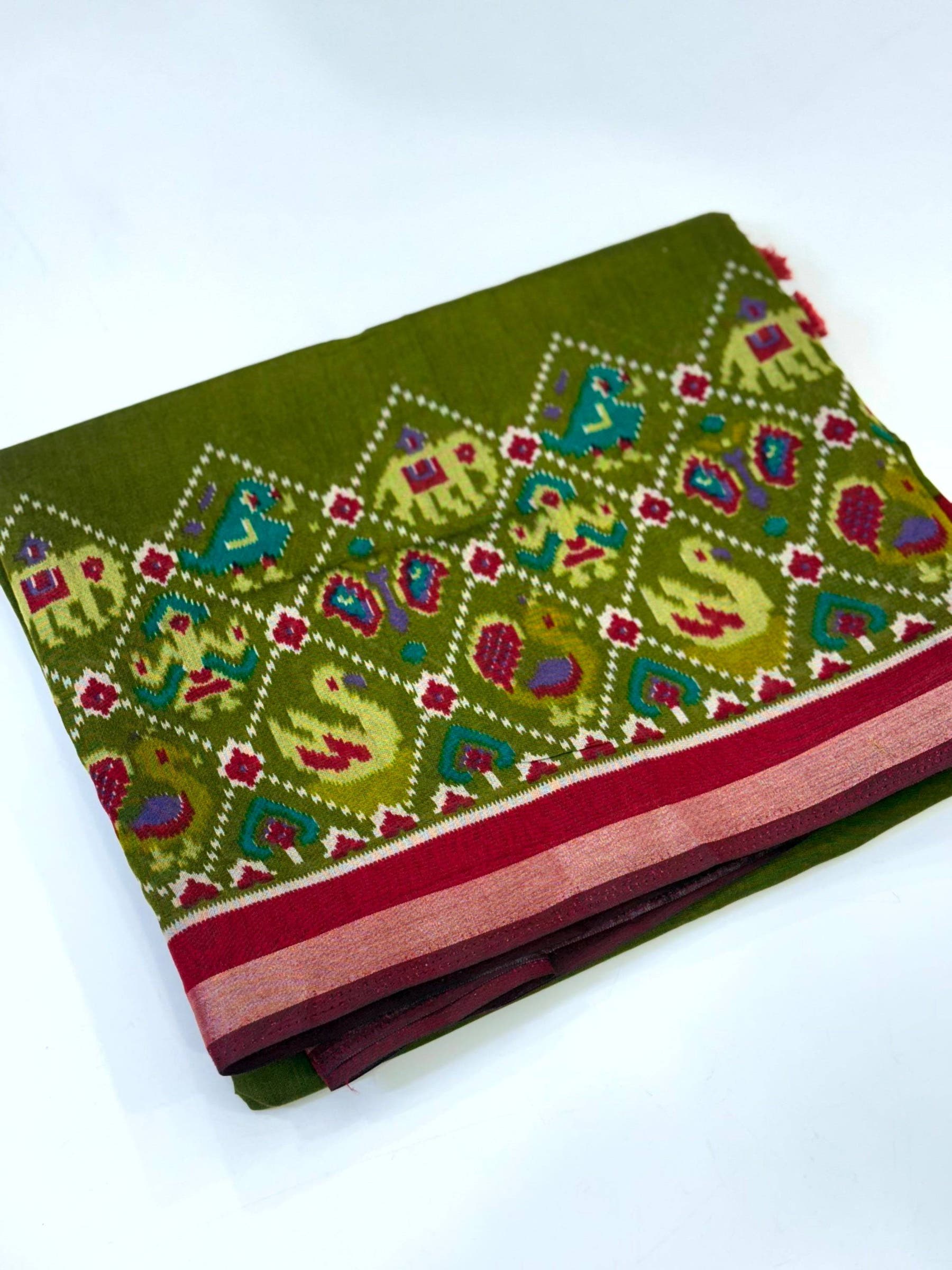 Green Pochampally Mul Cotton Saree