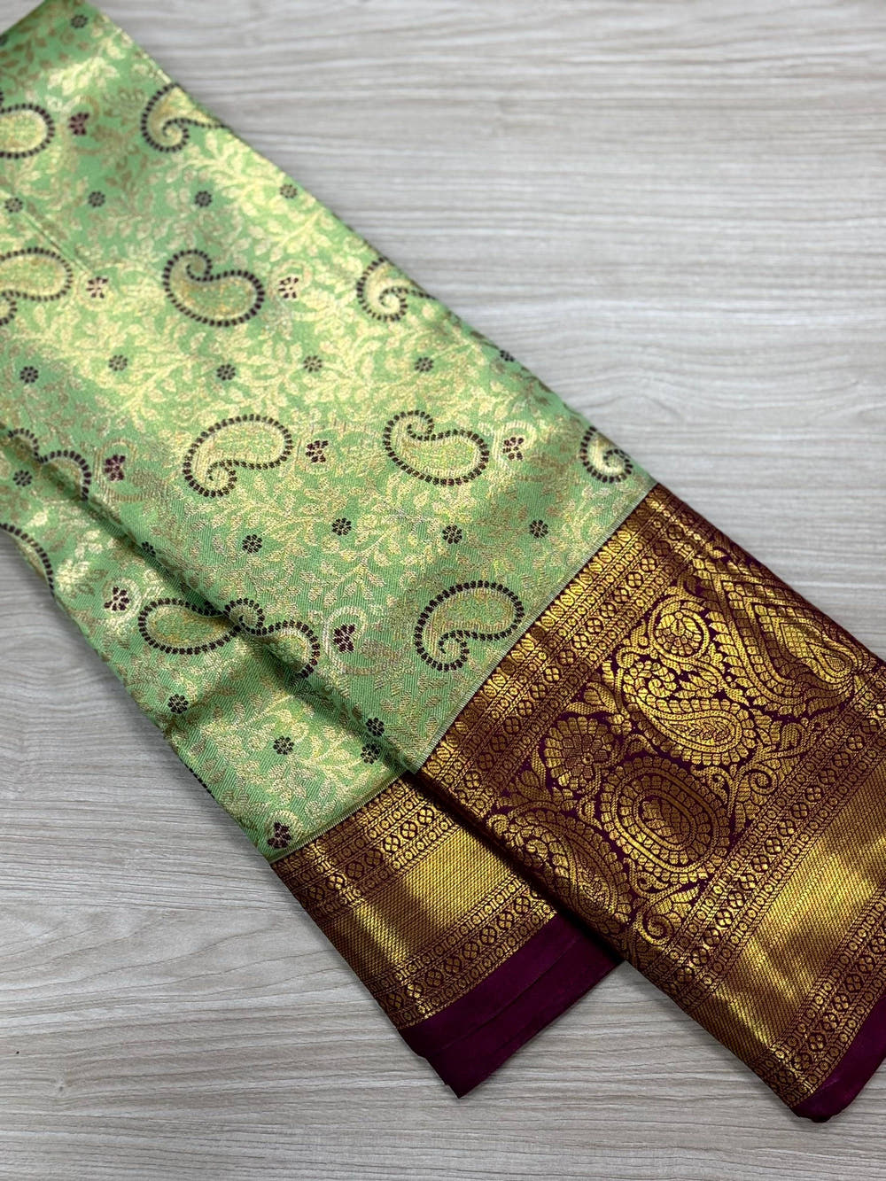 Light Green Dharmavaram Silk Saree