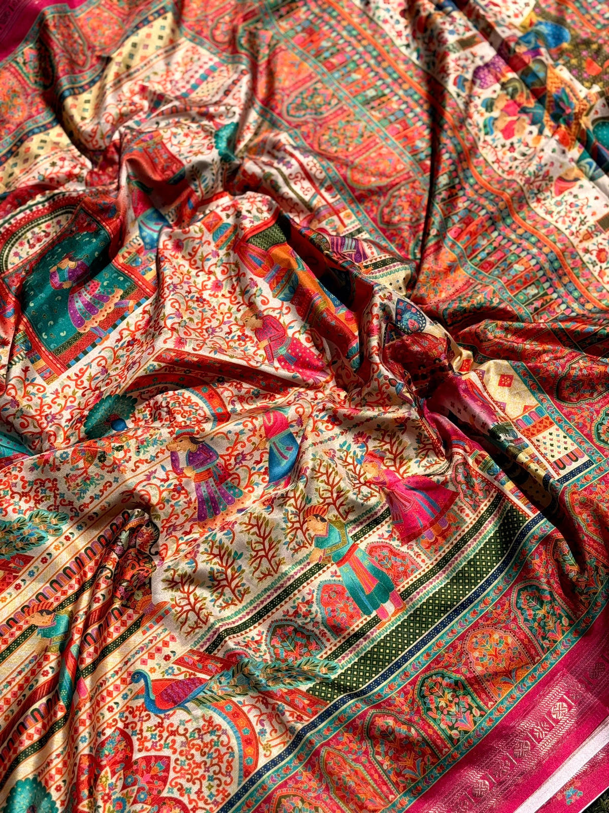 Soft Silk Pashmina Kashmiri Print Saree