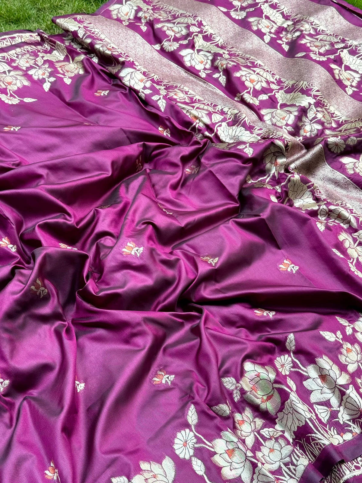 Dark Purple Soft Silk Kanjivaram Saree