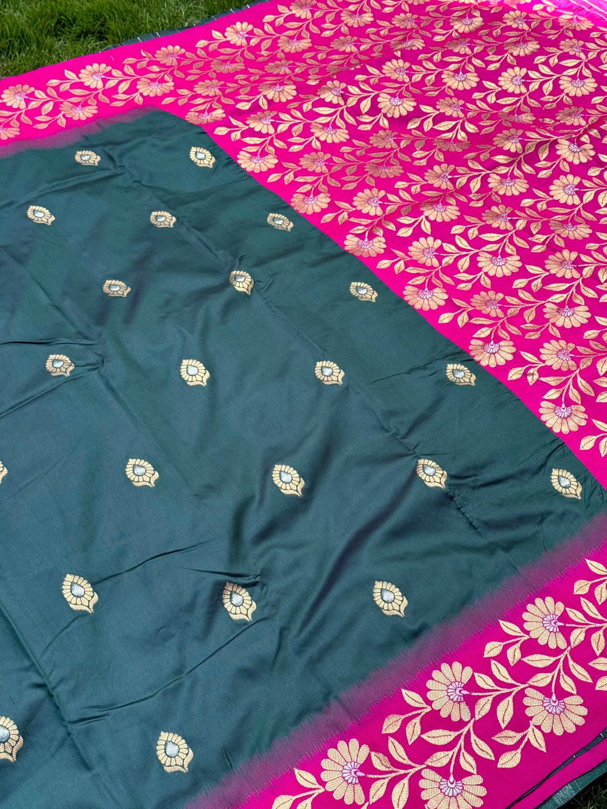 Deep Green Soft Silk Kanjivaram Saree