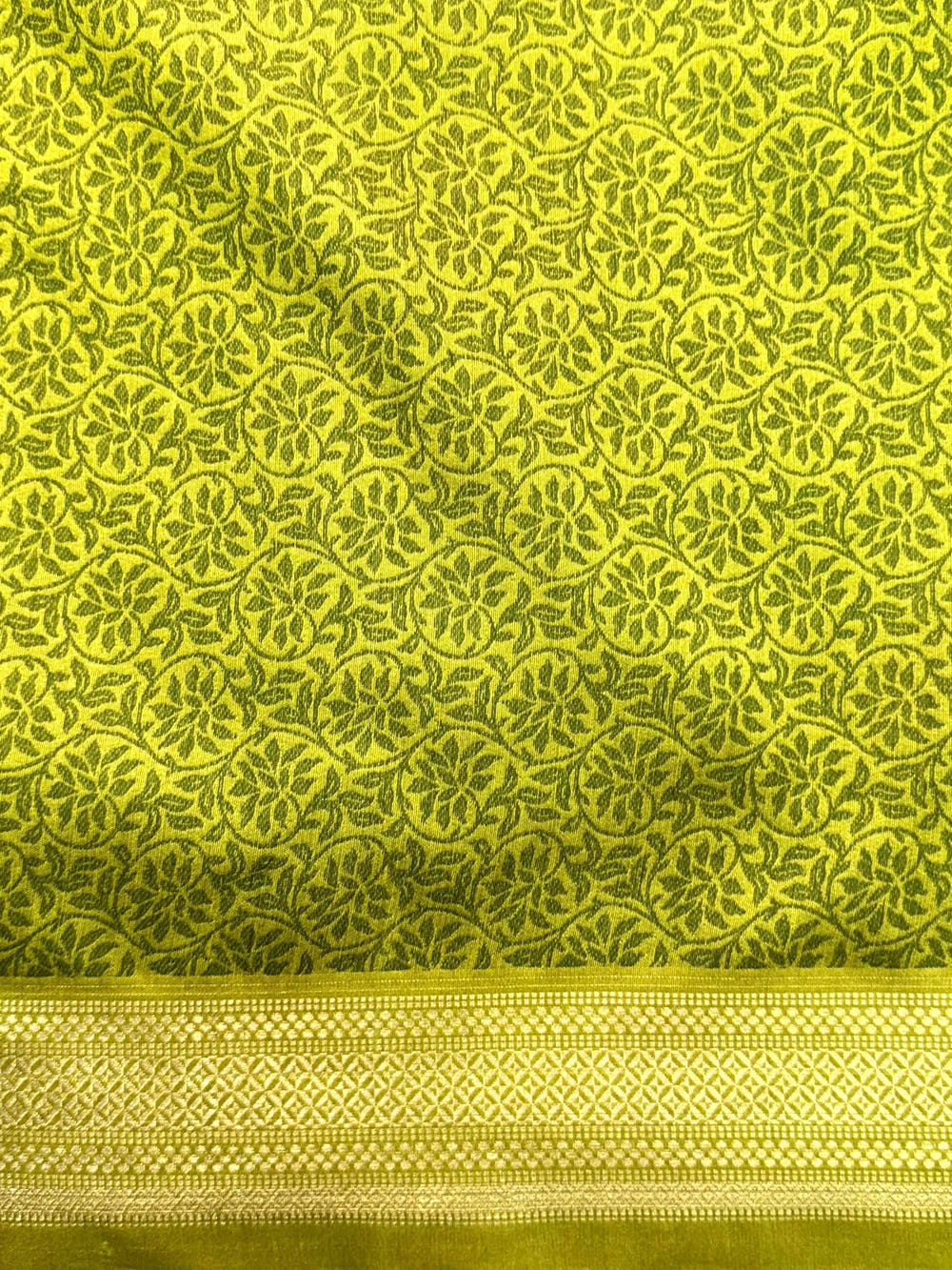 Radiant Green Gold Zari Tissue Saree