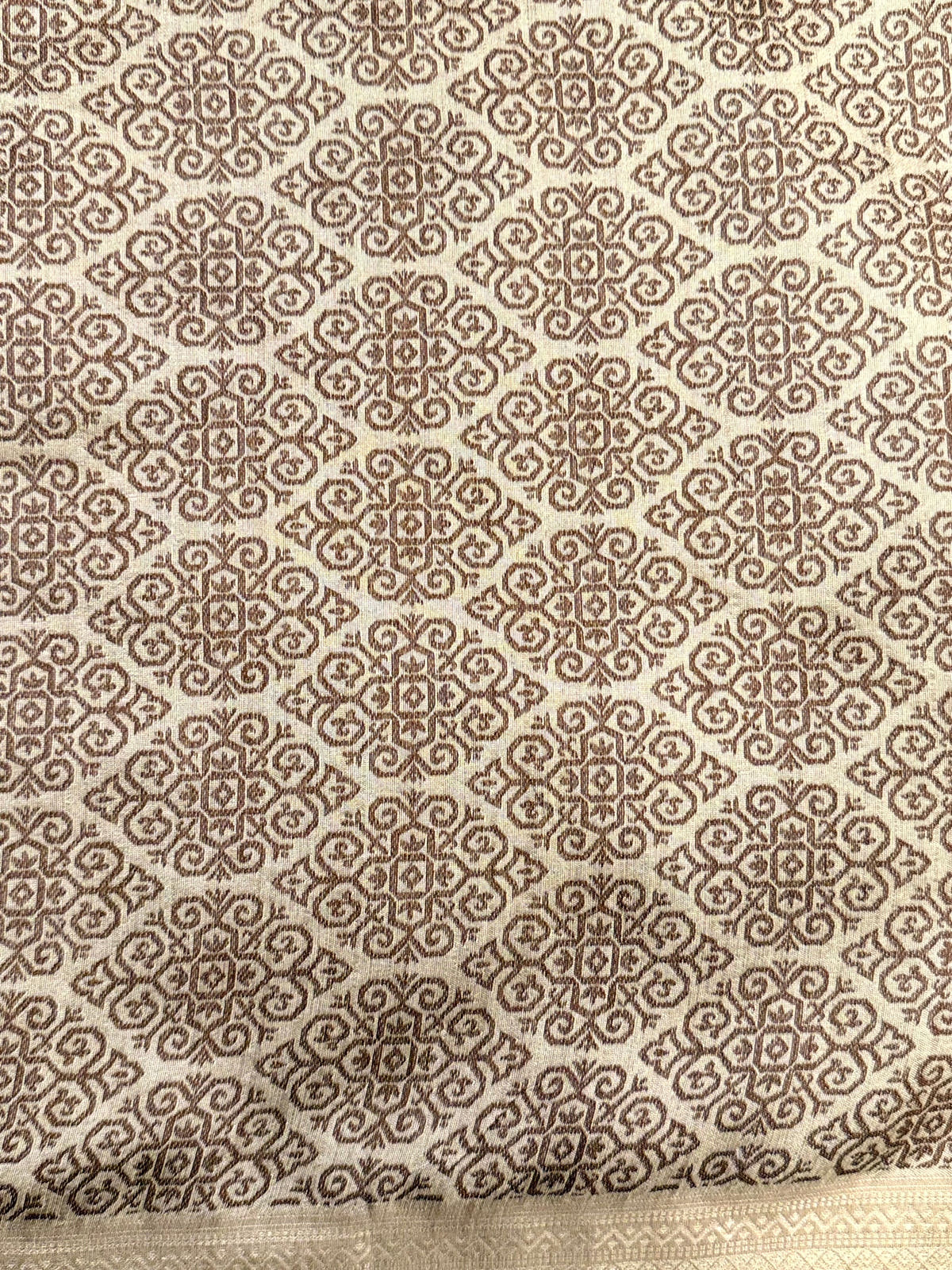 Elegant Brown Gold Zari Tissue Saree