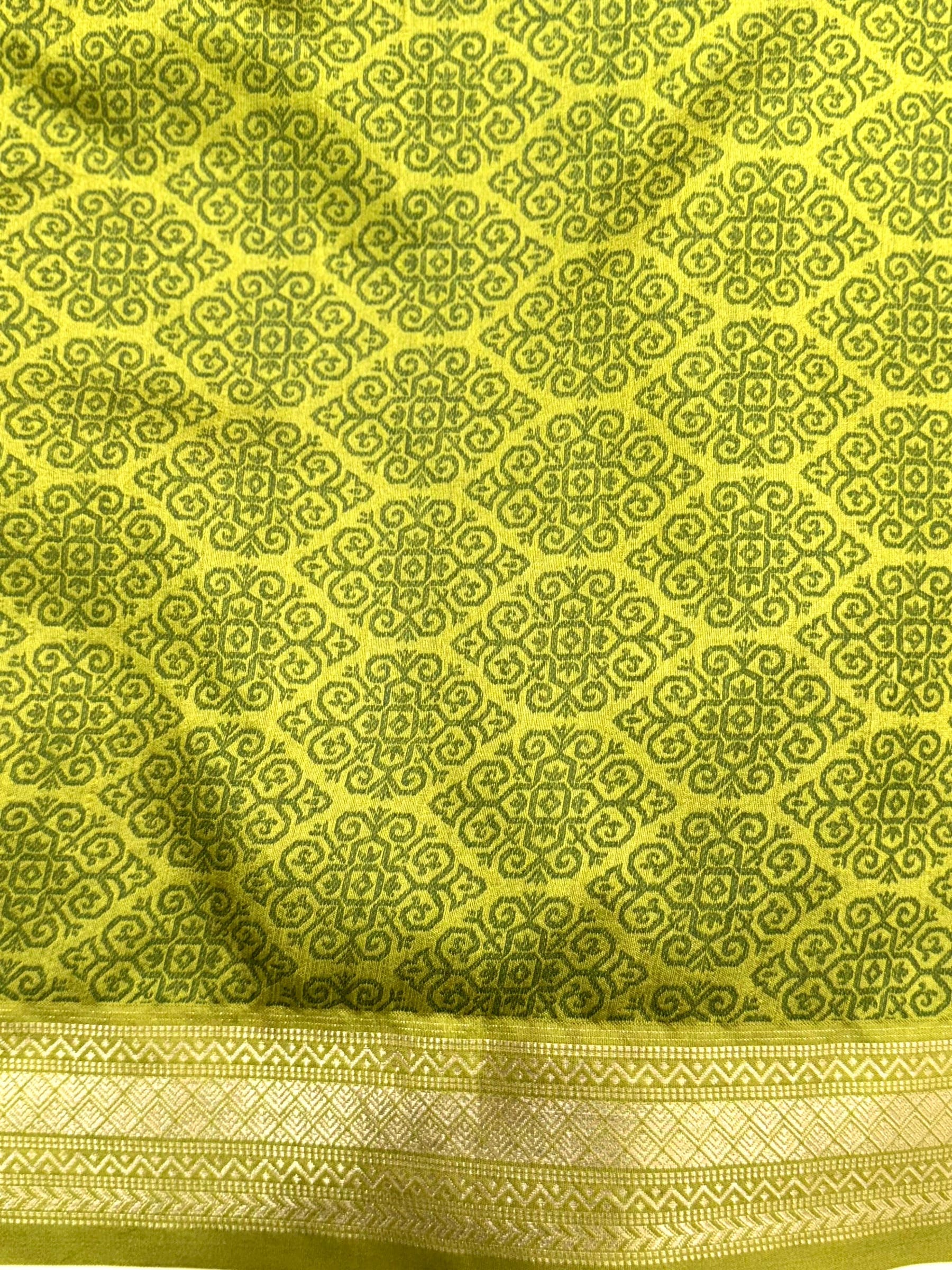 Elegant Green Gold Zari Tissue Saree