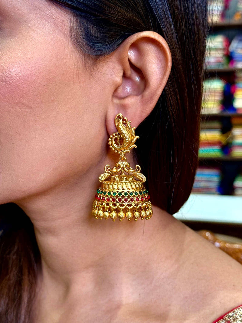 Royal  Peacock  Stone  Earrings