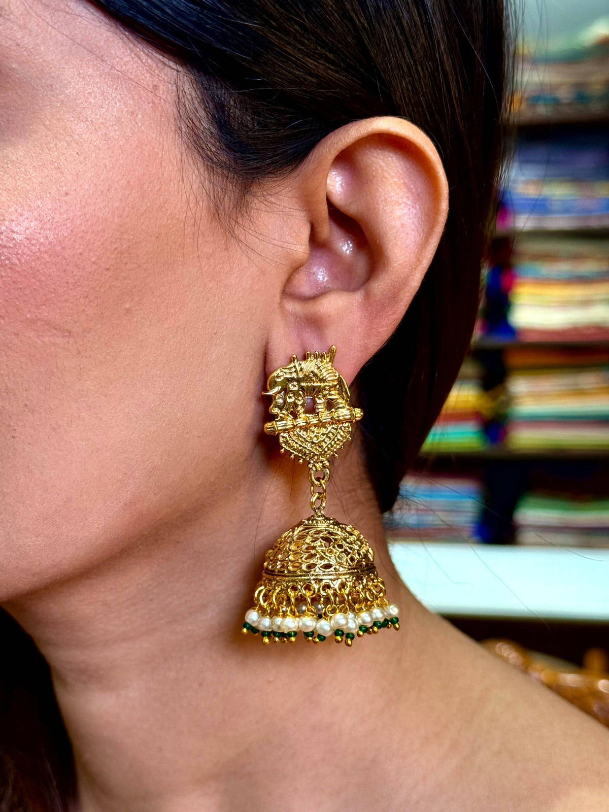 Classic Elephant Pearl Earrings