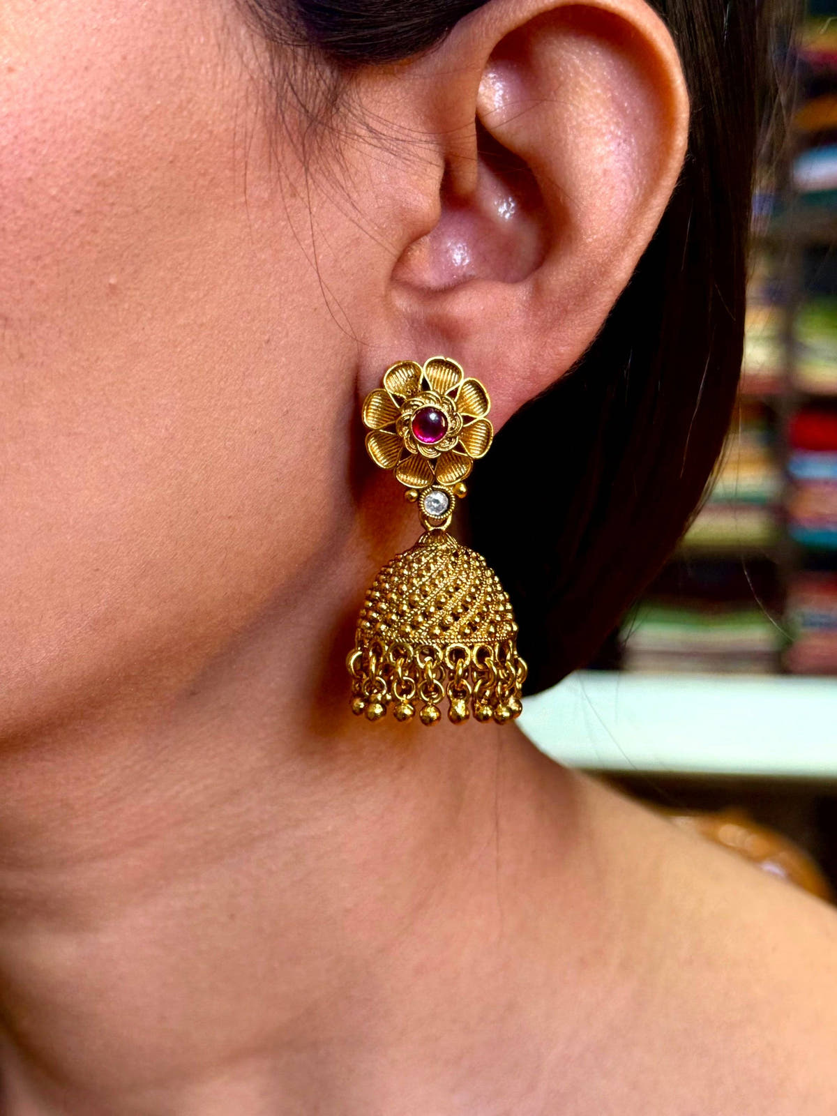 Heritage Ruby  Floral  Earrings