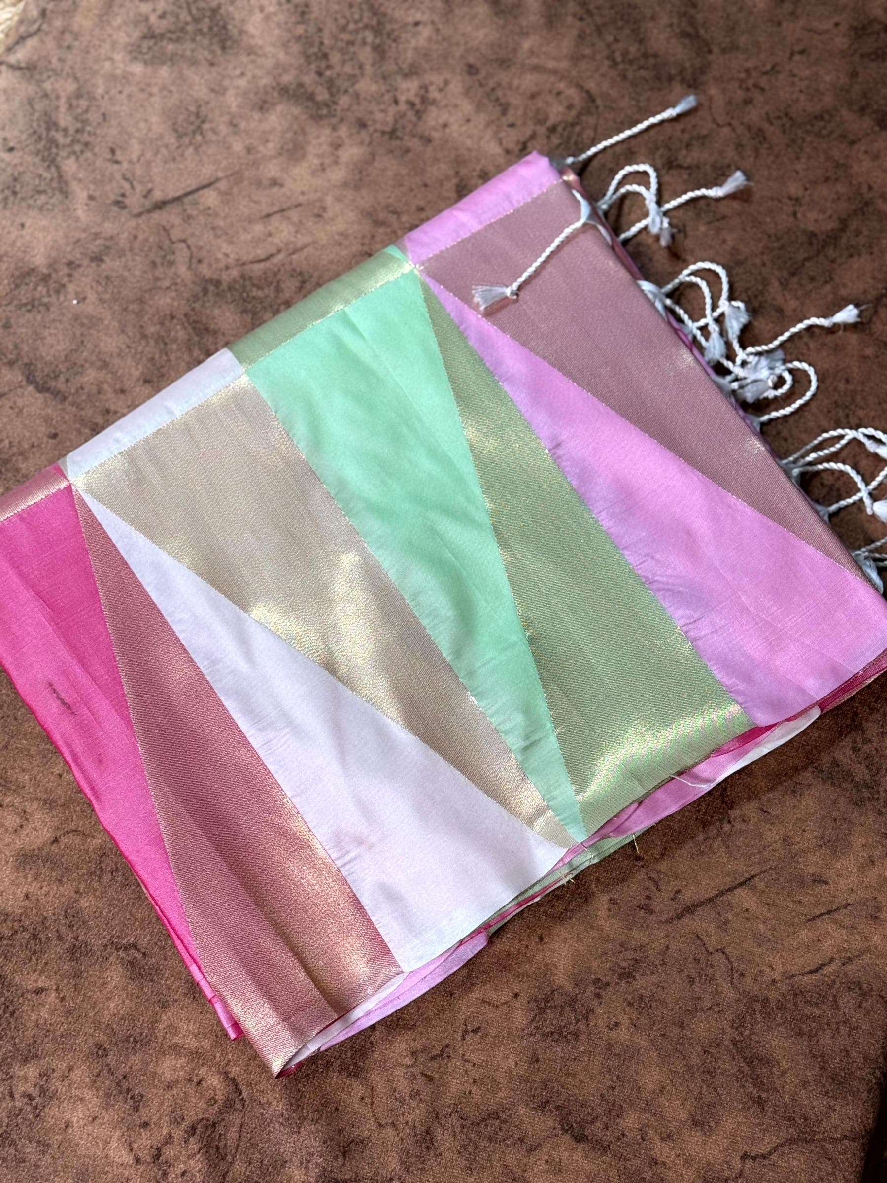 Multicolor Geometric Kanjivaram Silk Saree