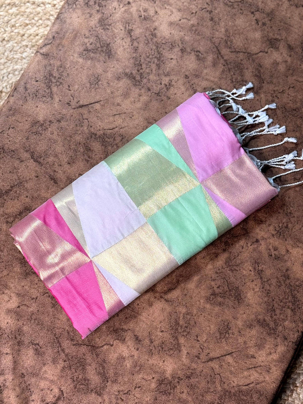 Multicolor Geometric Kanjivaram Silk Saree