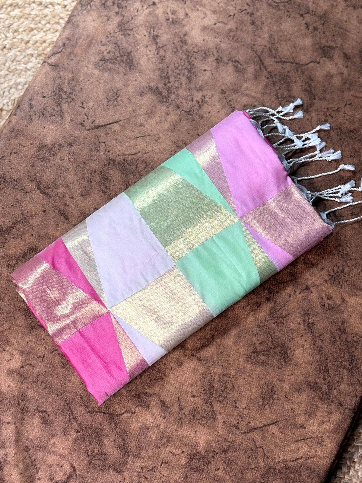 Multicolor Geometric Kanjivaram Silk Saree