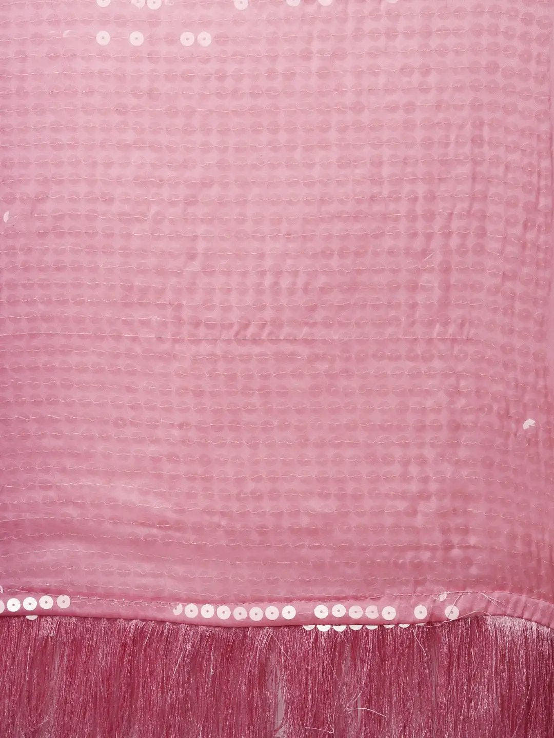 Design Ombre Pink Colour Two Tone Sequence Saree