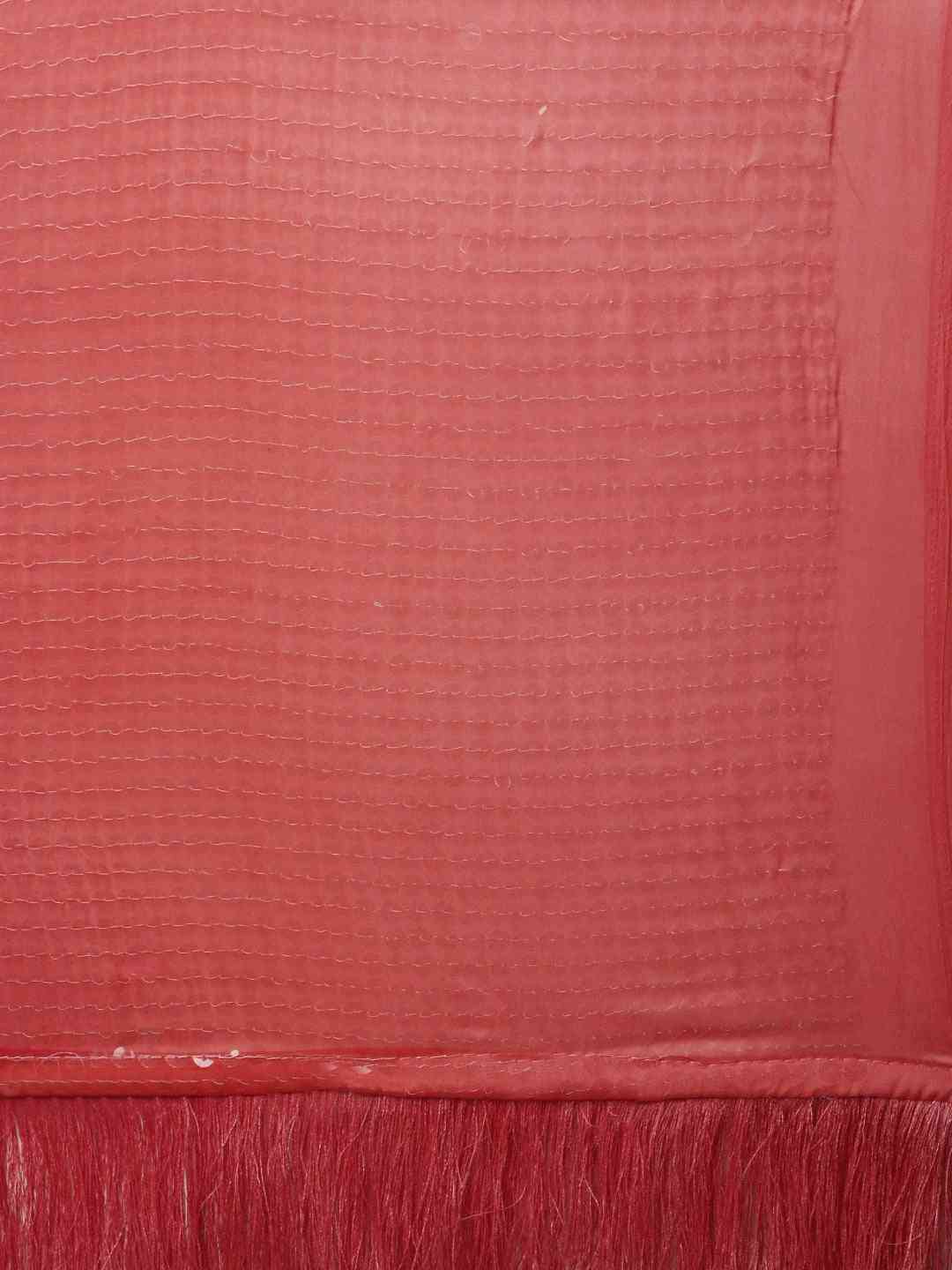 Design Ombre Red Colour Two Tone Sequence Saree