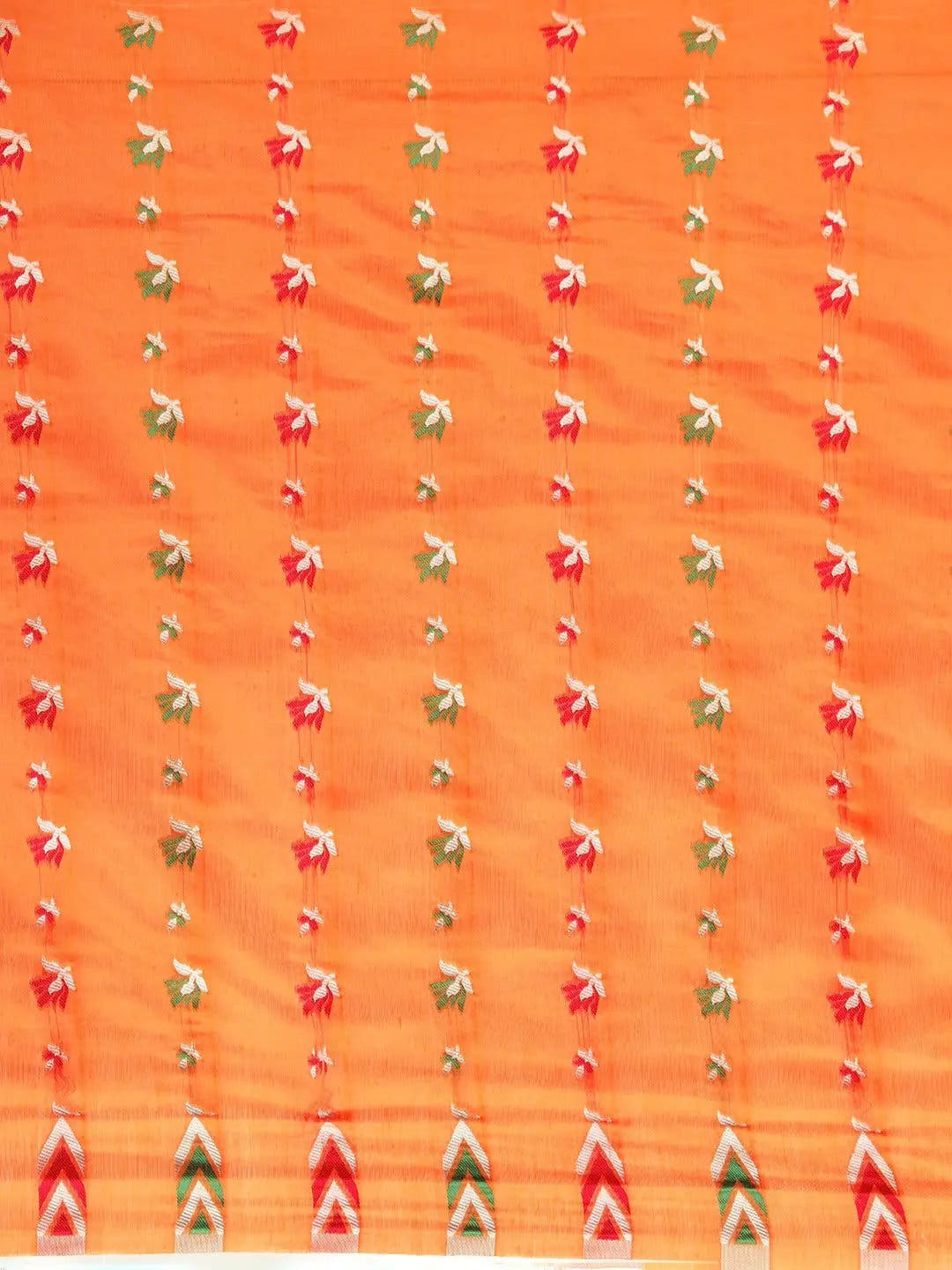 Orange Light Weight Dhakai Jamdani Saree