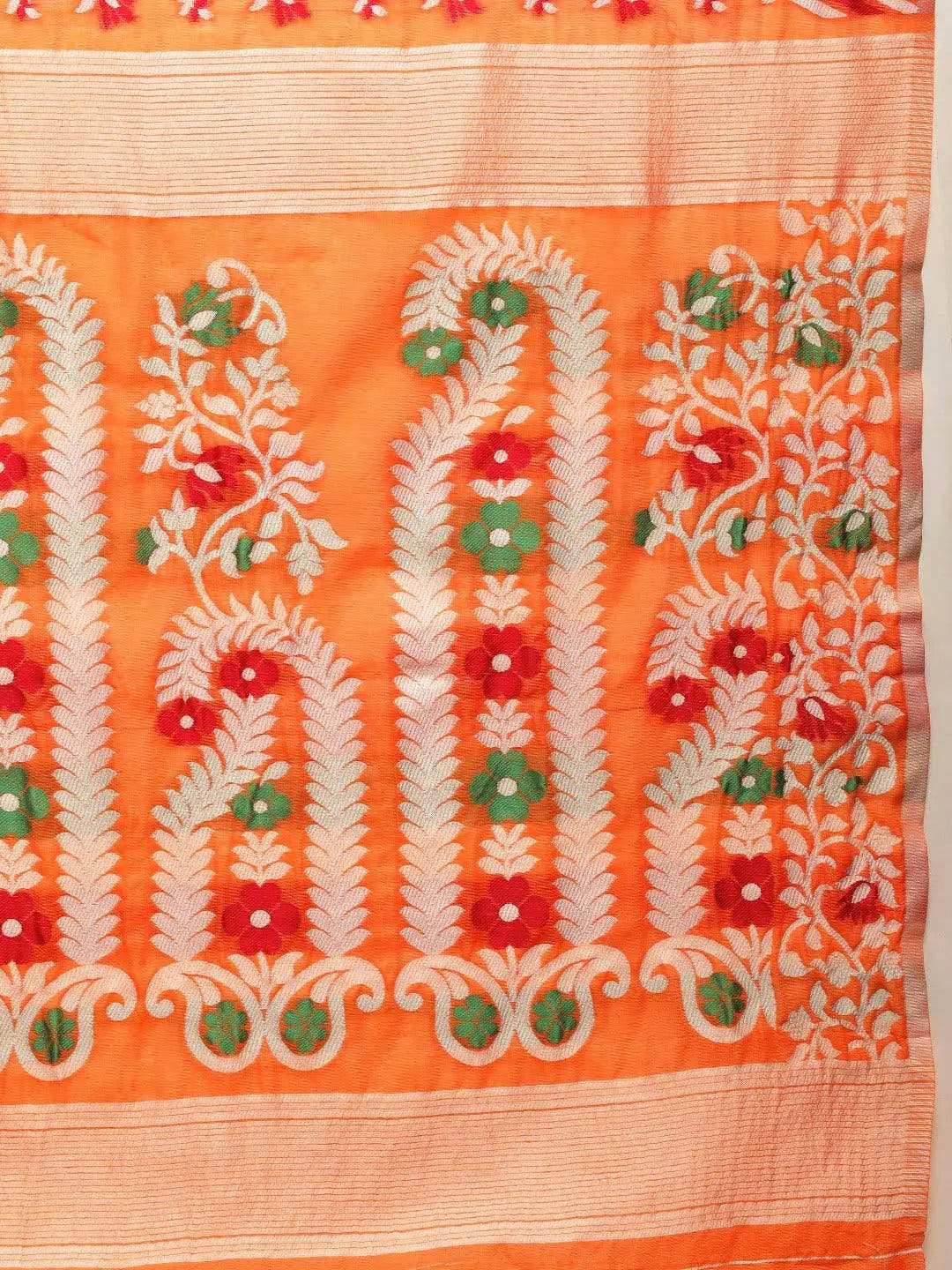 Orange Light Weight Dhakai Jamdani Saree