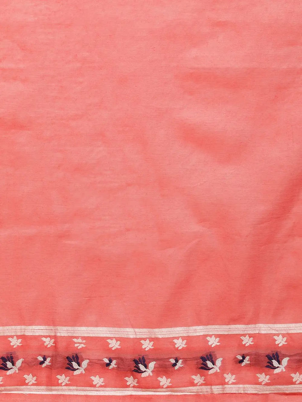 Coral Pink Dhakai Jamdani Light Weight Saree