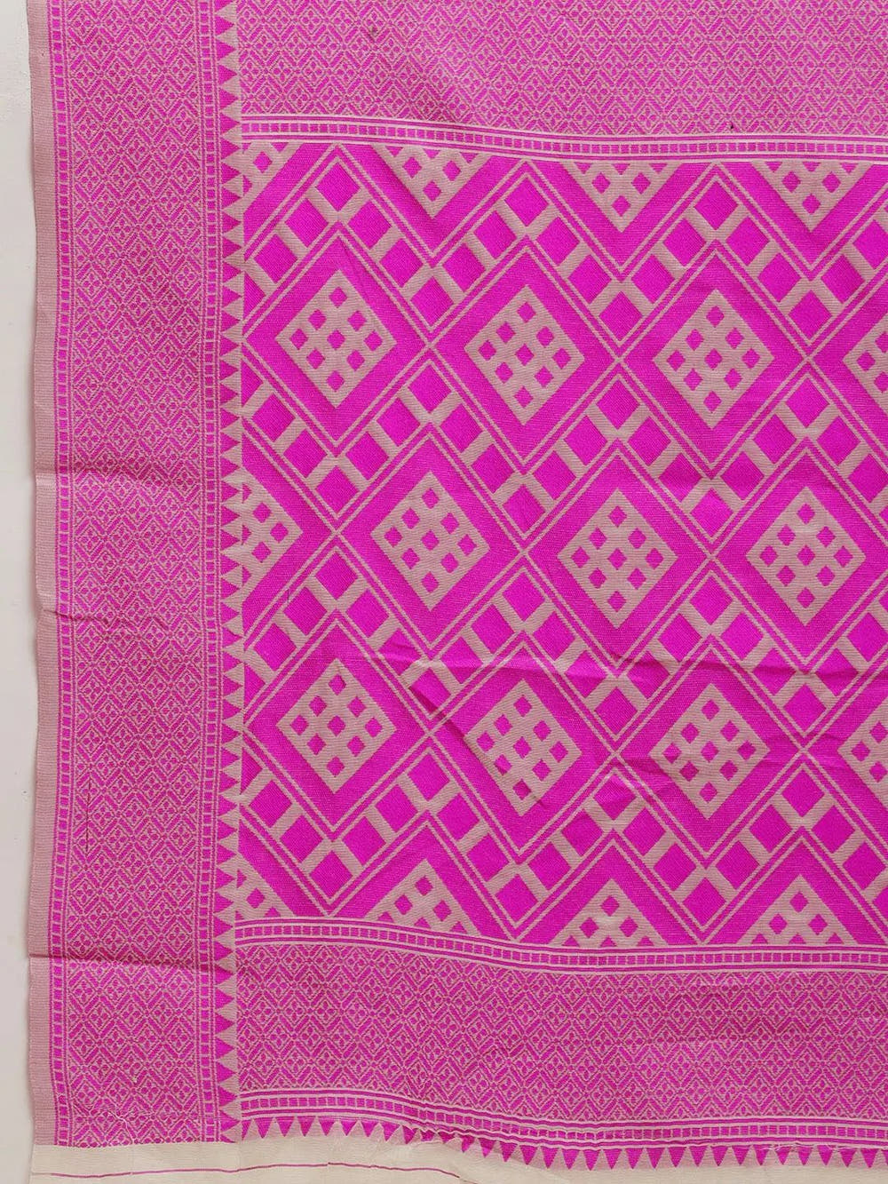 Ethereal Pink Cotton Silk Dhakai Saree