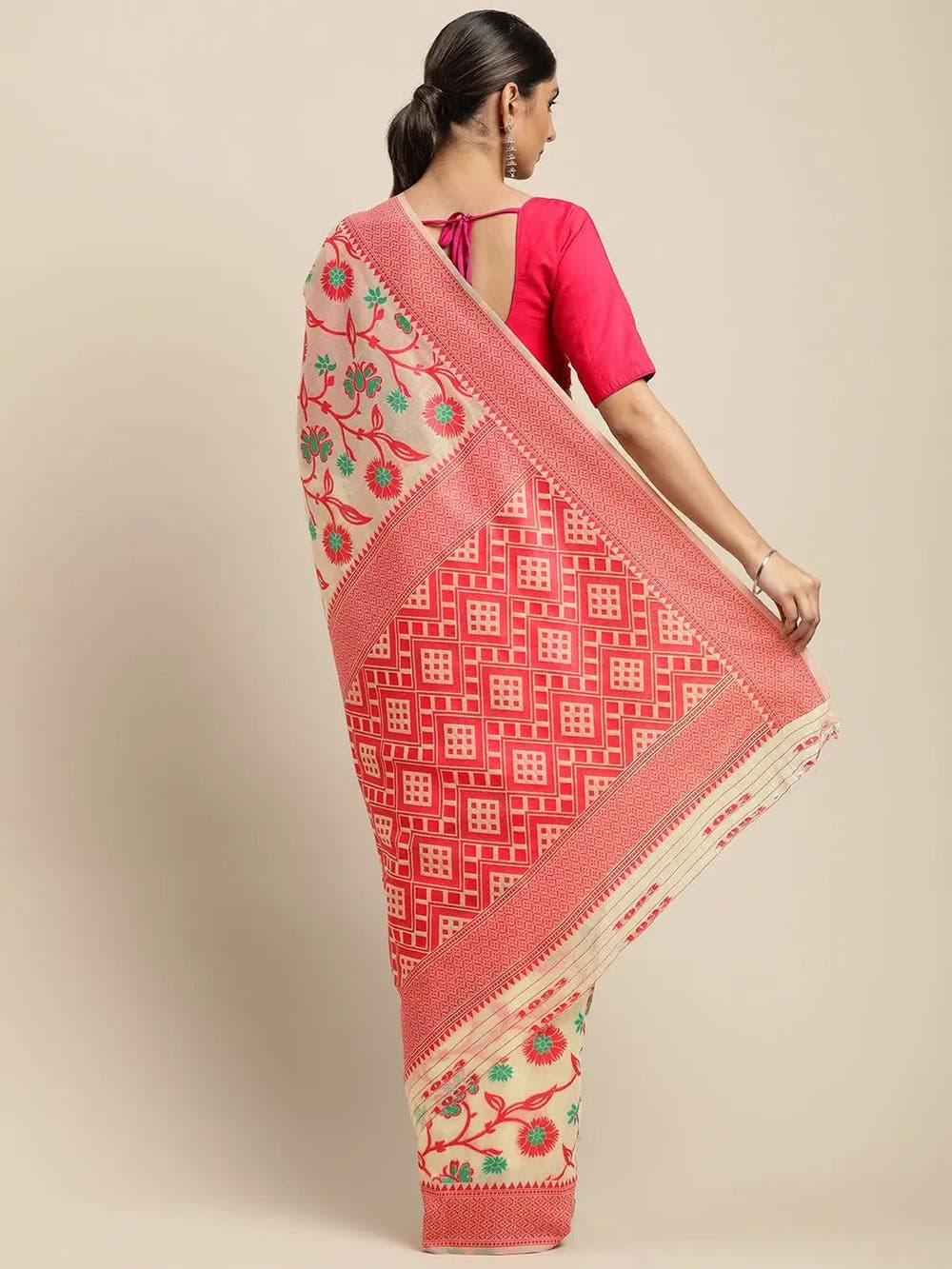 Soft Pink Light Weight Dhakai Jamdani Saree