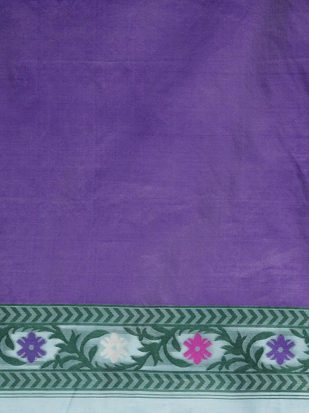 Slate Blue Dhakai Jamdani Cotton Silk Saree