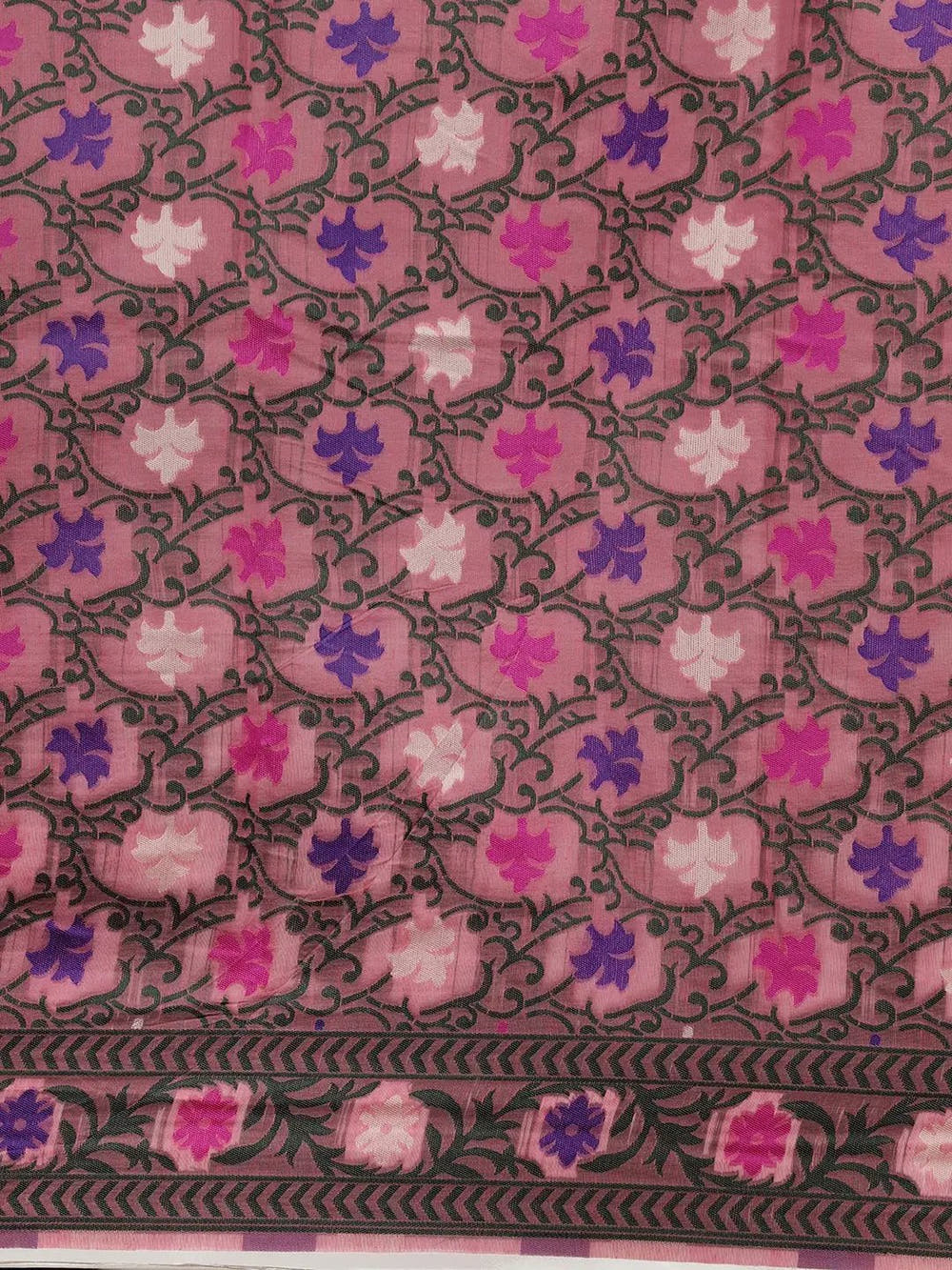 Dusty Pink Dhakai Jamdani Cotton Silk Saree