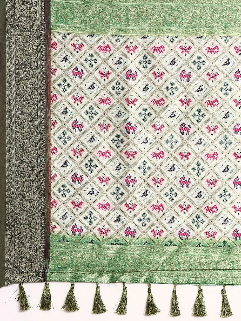 Ikkat Digital Print Soft Silk Saree