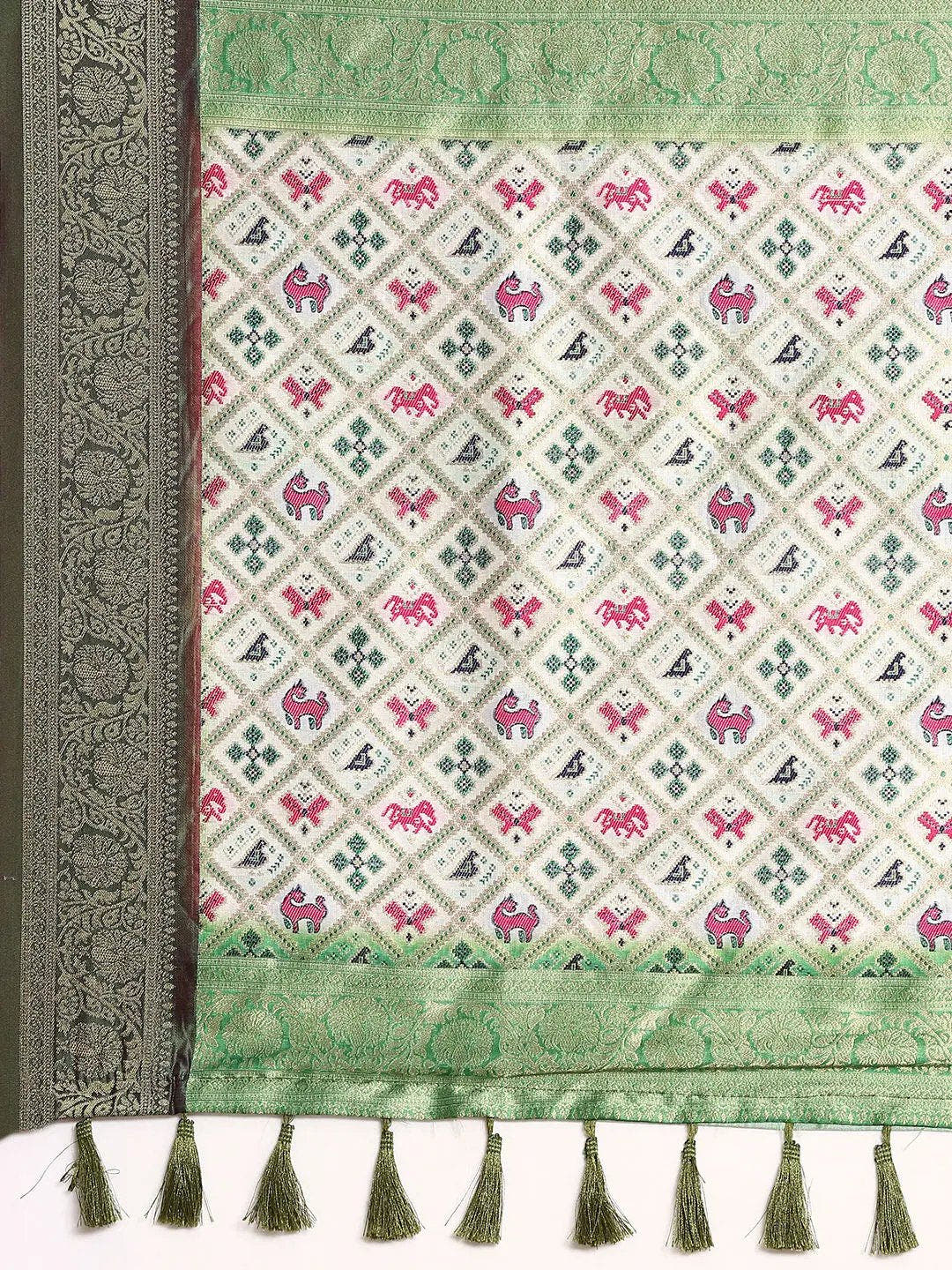  Ikkat Digital Print Soft Silk Saree