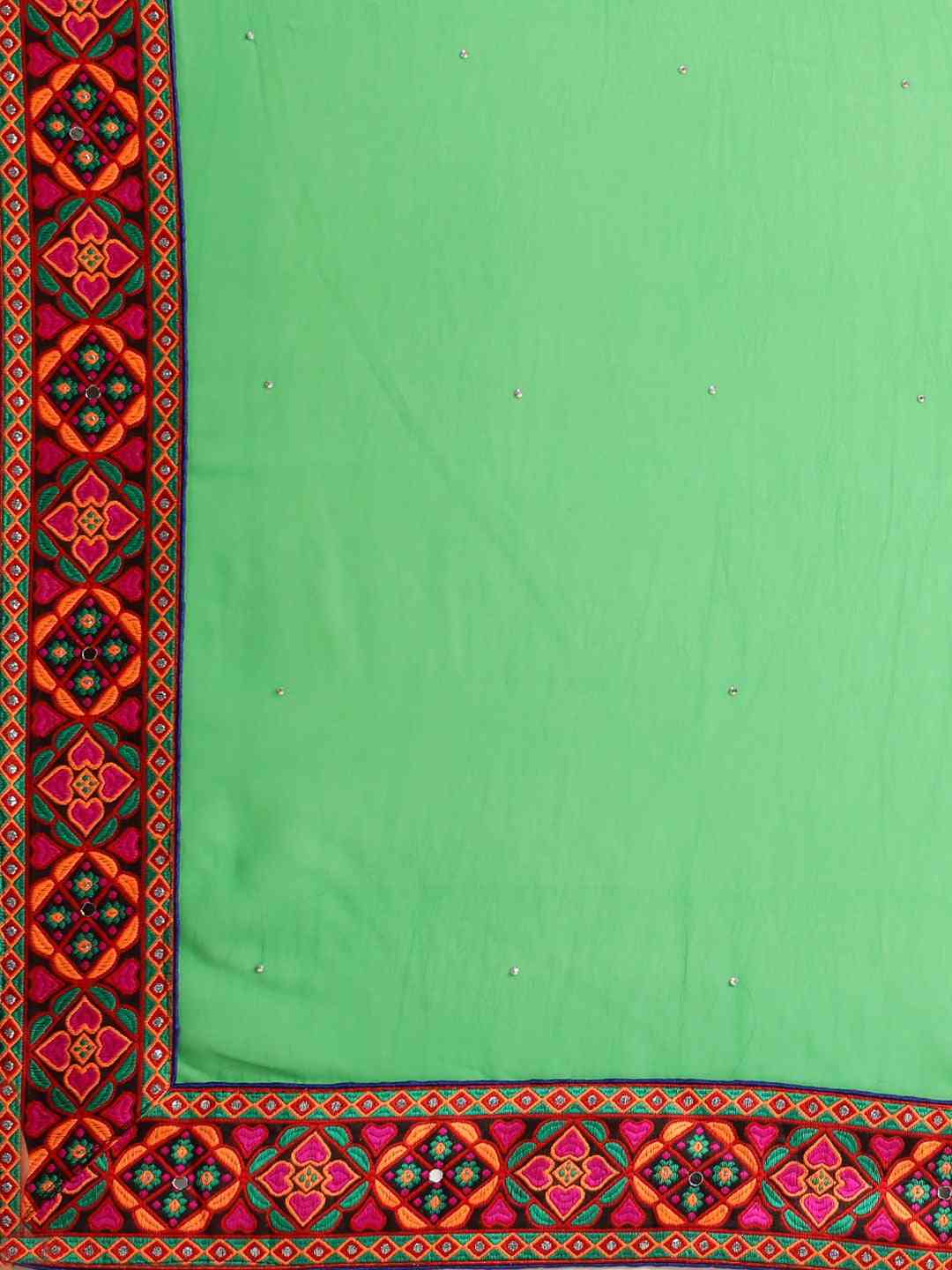 Royal Green Colour Festive Wear Poly Georgette Saree