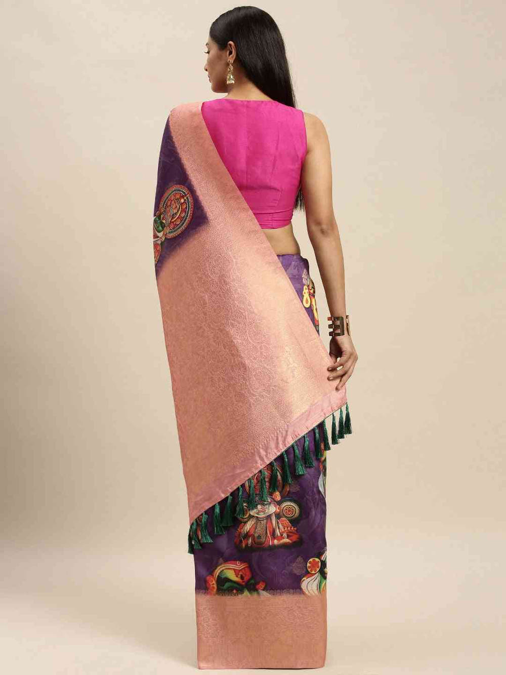 Banarasi Katan Silk Kalamakri Digital Print Saree