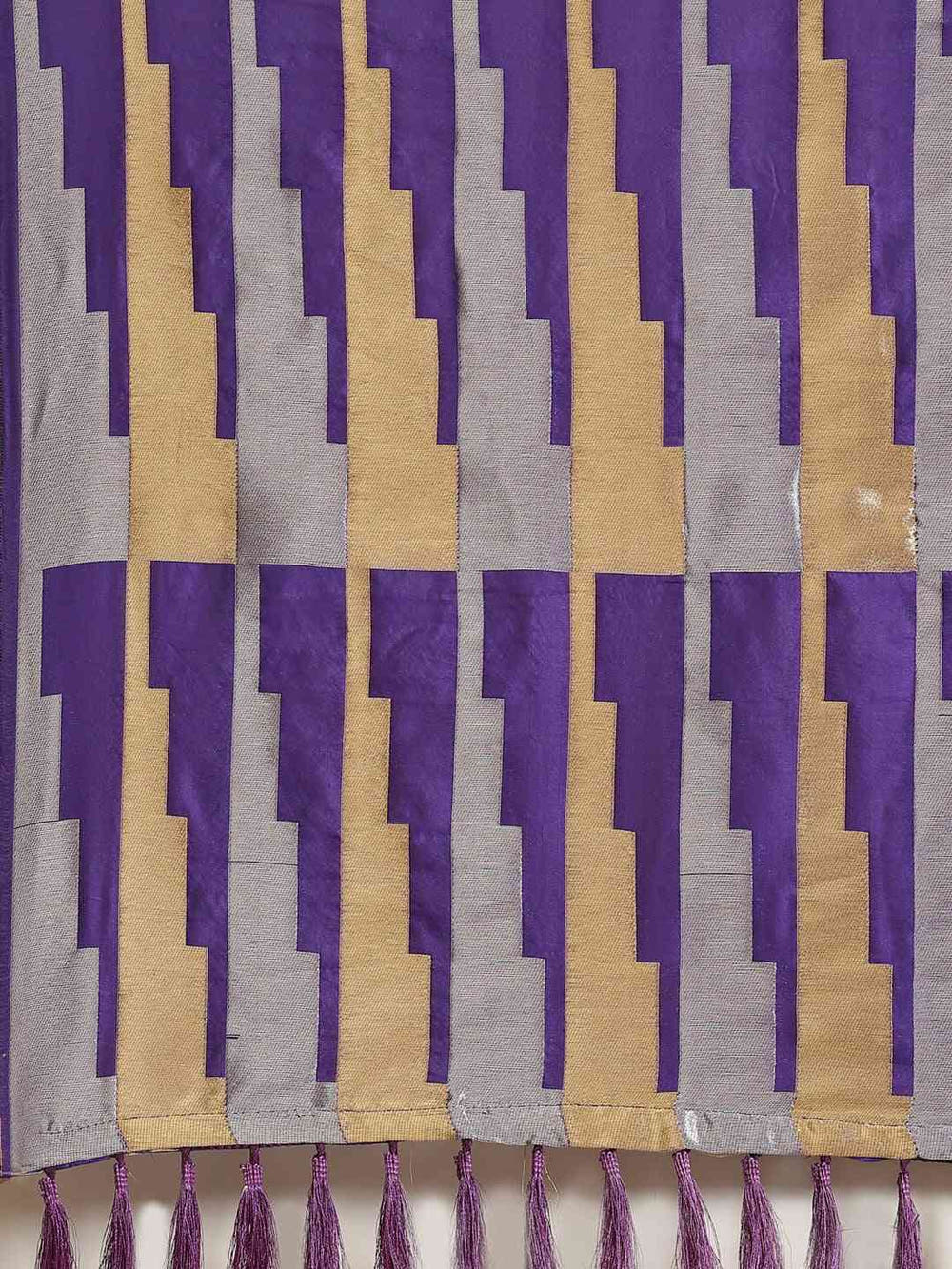 Stylish Purple Colour Ethnic Motifs And Zari Silk Banarasi Saree