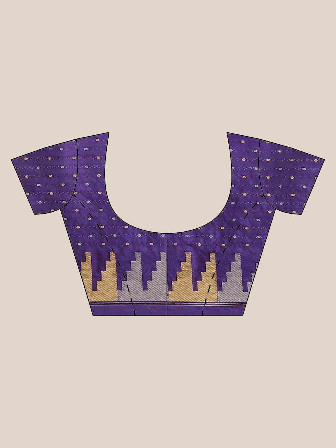 Stylish Purple Colour Ethnic Motifs And Zari Silk Banarasi Saree