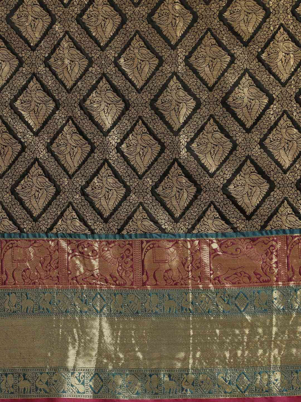 Banarasi Silk Cotton Black Colour Woven Design Saree
