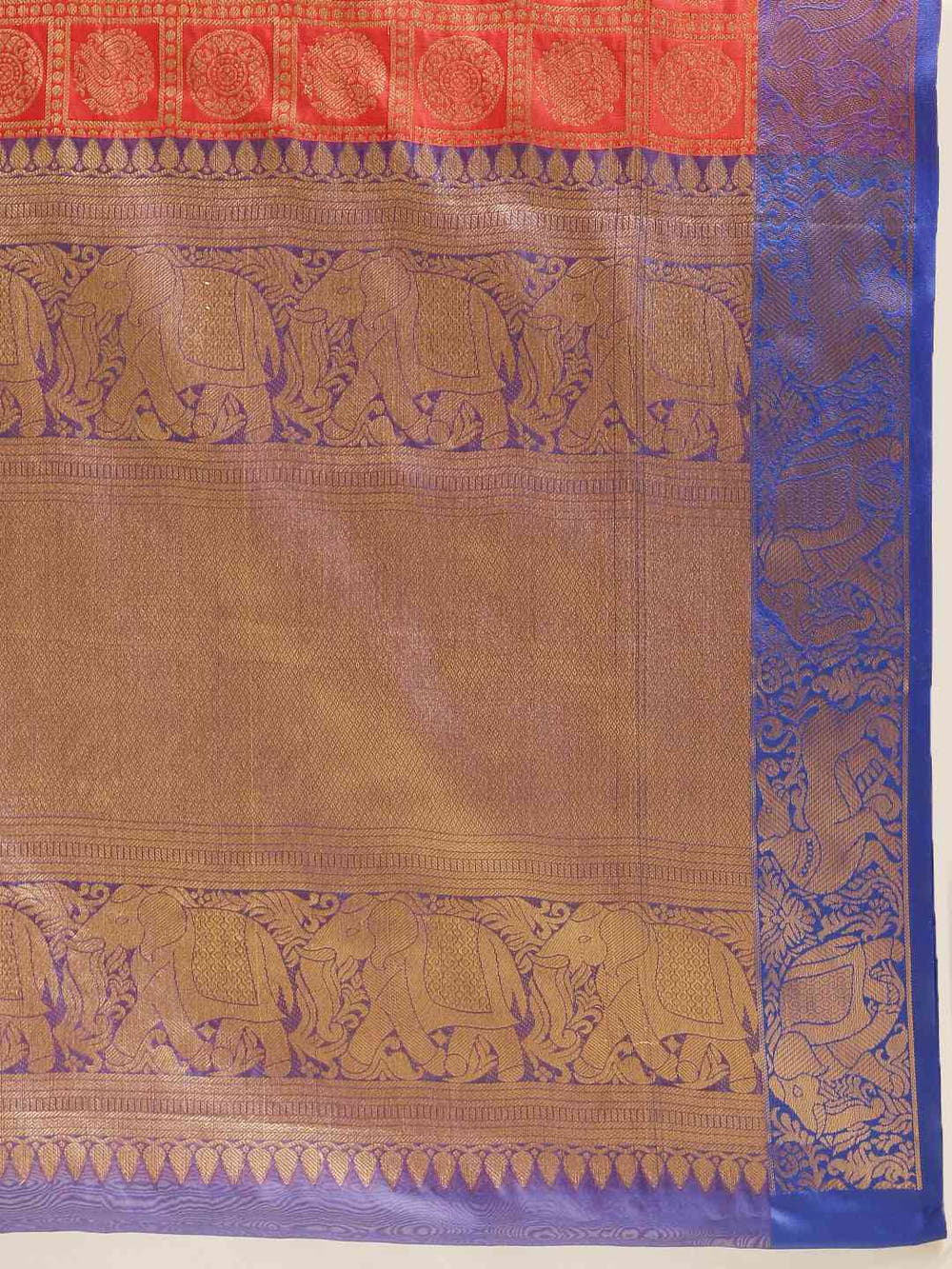 Geometric Print Red Colour Kanjivaram Silk Saree