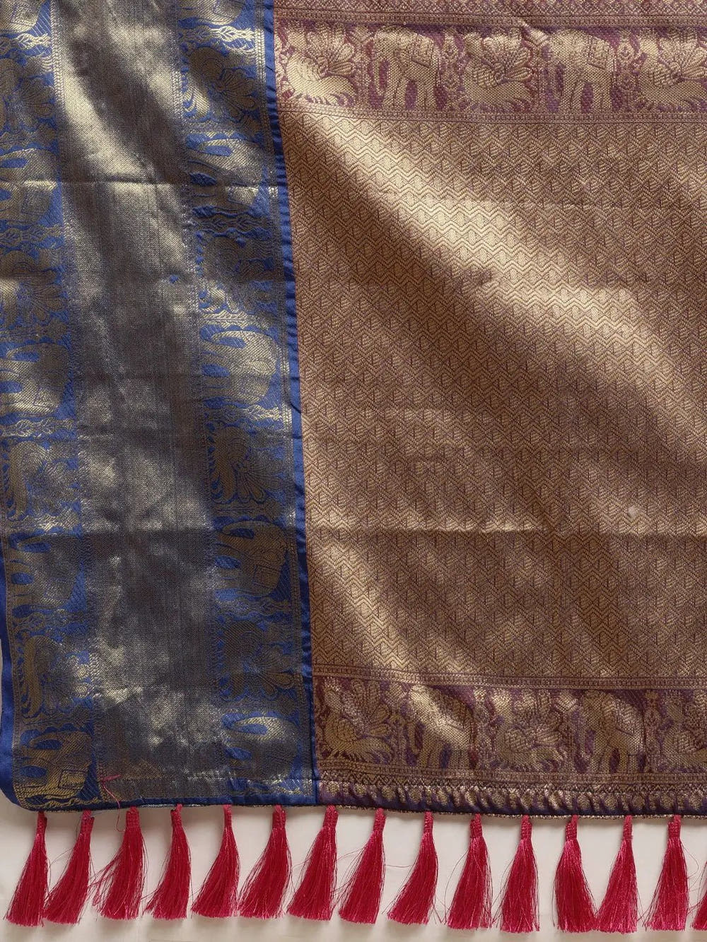 Exclusive Banarasi Pattu Zari Motifs Festive Wear Saree