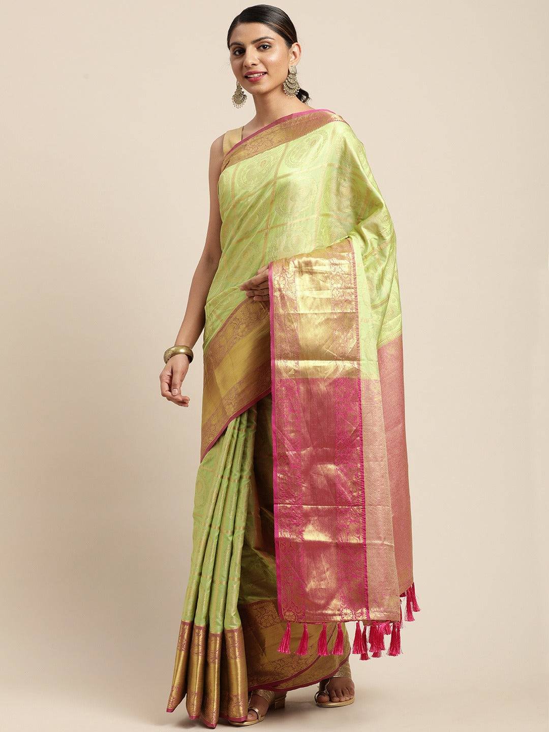 Exclusive Banarasi Pattu Zari Motifs Festive Wear Saree