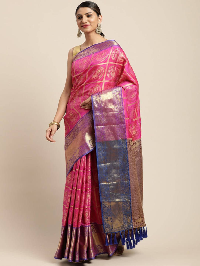 Exclusive Banarasi Pattu Zari Motifs Festive Wear Saree