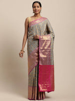 Exclusive Banarasi Pattu Zari Motifs Festive Wear Saree