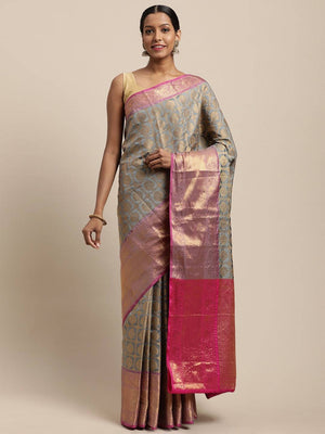Exclusive Banarasi Pattu Zari Motifs Festive Wear Saree