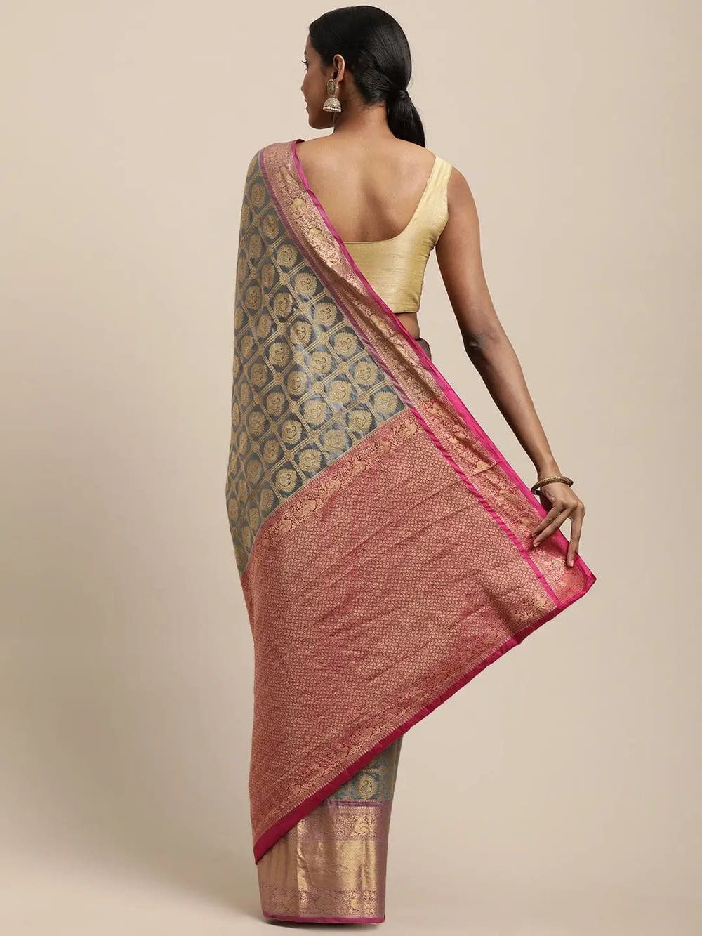 Exclusive Banarasi Pattu Zari Motifs Festive Wear Saree