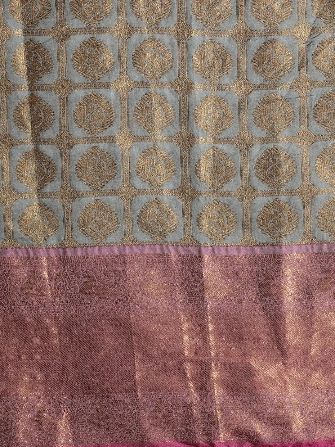 Exclusive Banarasi Pattu Zari Motifs Festive Wear Saree