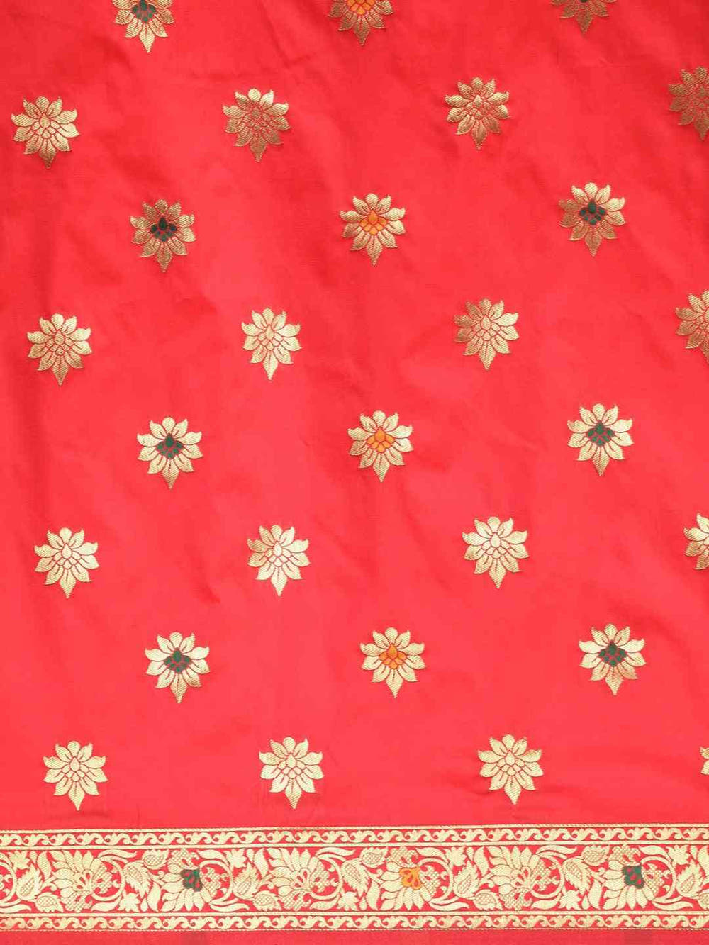 Pure Kanjivaram Silk Gajari Colour Woven Design Saree
