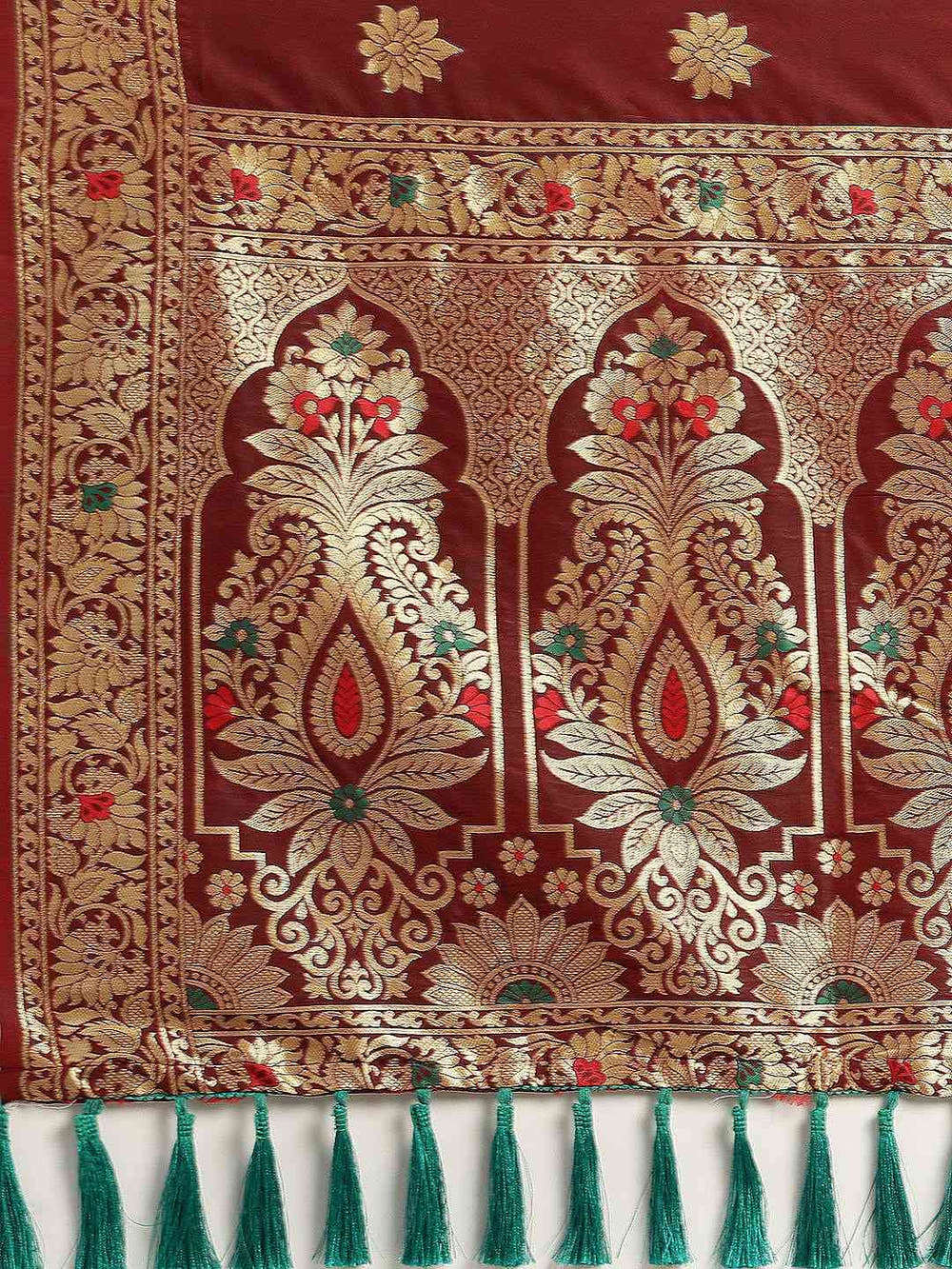 Pure Kanjivaram Silk Brown Colour  Woven Design Saree