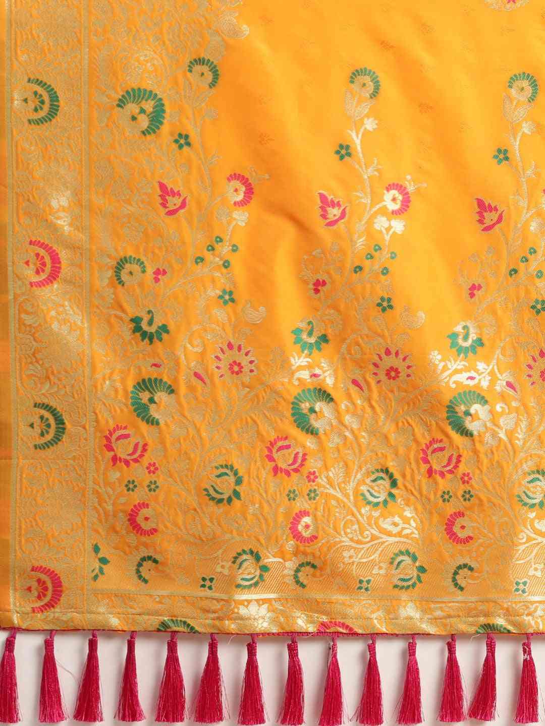 Kanjivaram Silk Woven Design With Resham Tassel Saree