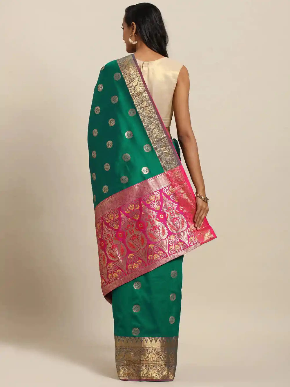 Kanjivaram Zari Woven Green Colour Silk Saree