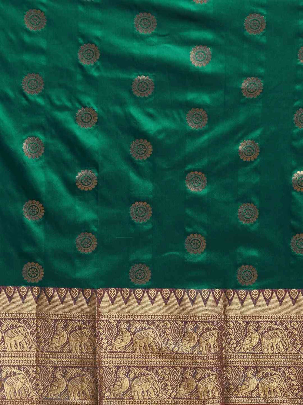 Kanjivaram Zari Woven Green Colour Silk Saree