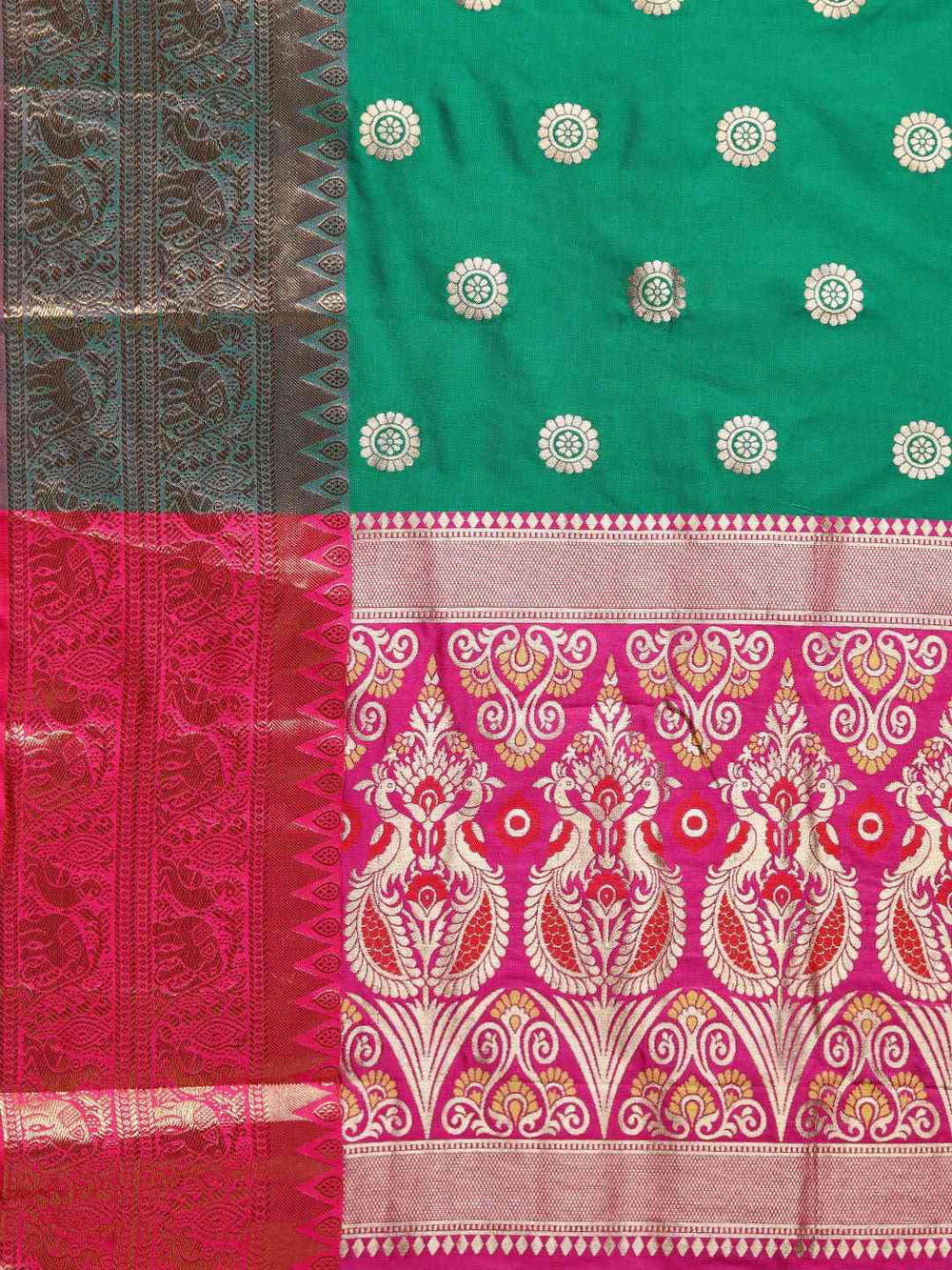 Kanjivaram Zari Woven Green Colour Silk Saree